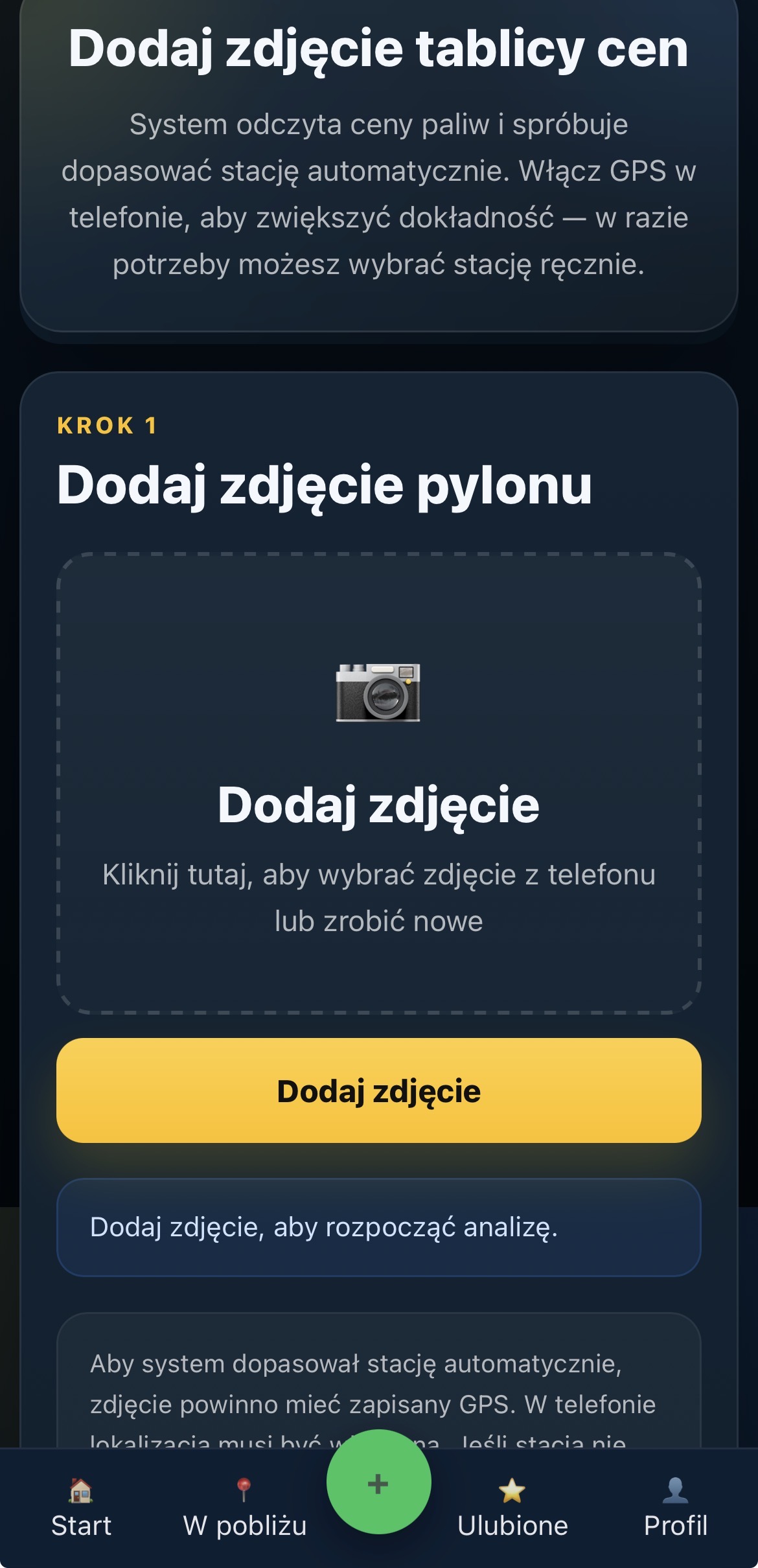 AI odczyt cen paliw
